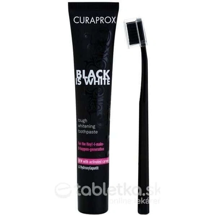 CURAPROX Black is White Light-Pack 1×1 set, dentifrice 8 ml + brosse à dents CS 5460 1 pc