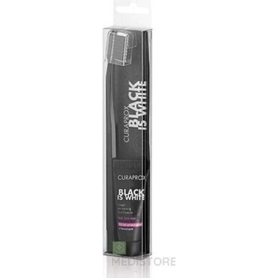 CURAPROX Black is White Light-Pack 1×1 set, dentifrice 8 ml + brosse à dents CS 5460 1 pc