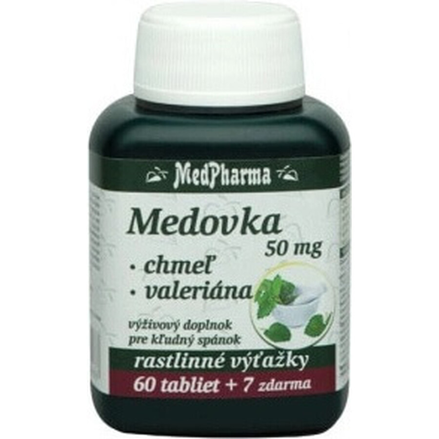 MedPharma MEDOVKA 50MG + Honig + VALERIAN 1×67 tbl, MEDOVKA + Honig + VALERIAN