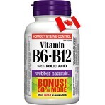 WEBBER NATURALS Vitamina B6+B12+Acid folic 1×120 cps, supliment alimentar