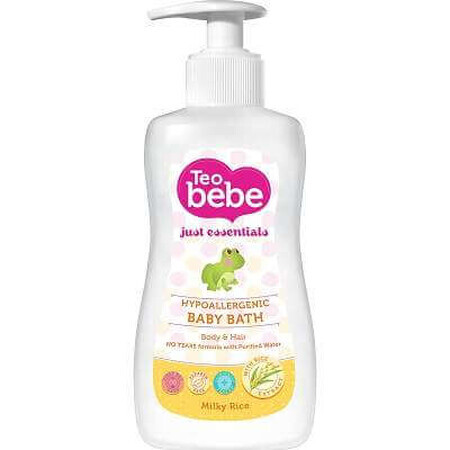 Șampon și Gel de duș cu lapte de orez, 400ml, Teo Bebe