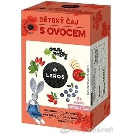 LEROS Ceai pentru copii cu fructe 20×2 g, ceai
