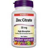 WEBBER NATURALS Zinc 50 mg Citrate 1×180 tbl, food supplement