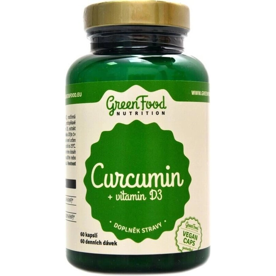 GreenFood Nutrition Curcumin + Vit D3 60cps 1×60 cps