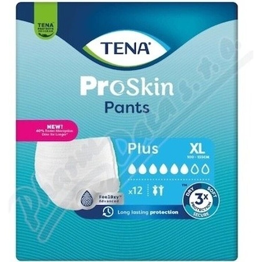 TENA PANTS PLUS EXTRA LARGE 1×12 stuks, absorberende elastische onderbroek, absorptie 1440 ml, heupomvang 120-160 cm