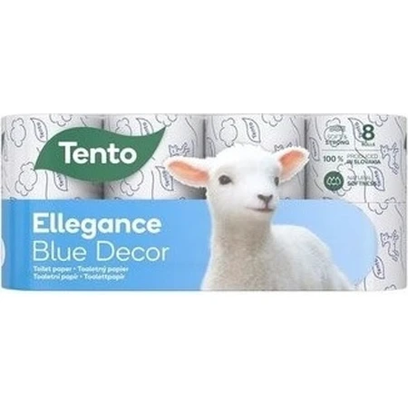 Este papel higiénico Decor azul 3vr 1×8 unidades 3 capas de papel higiénico