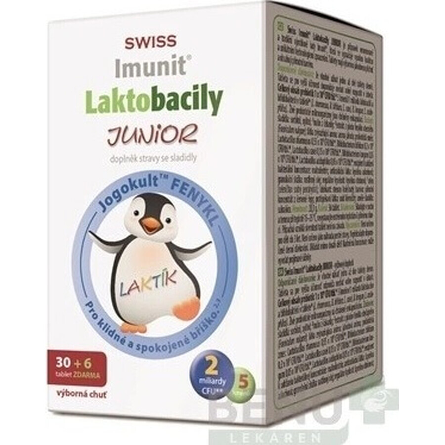 SWISS Lactobacilli JUNIOR Immunit + vitamin D3 30+6 tbl. 1×36 tbl, vitamins