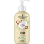 ATTITUDE Baby-Körperseife und Shampoo (2 in 1) Babyblätter mit Birnensaftgeschmack 1×473 ml, Baby-Körperlotion