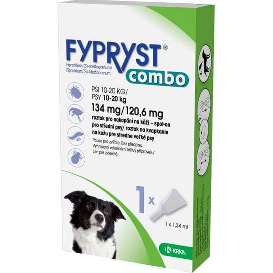 FYPRYST combo 134 mg/120,6 mg PSY 10-20 KG 1×1,34 ml, preparato per pulci