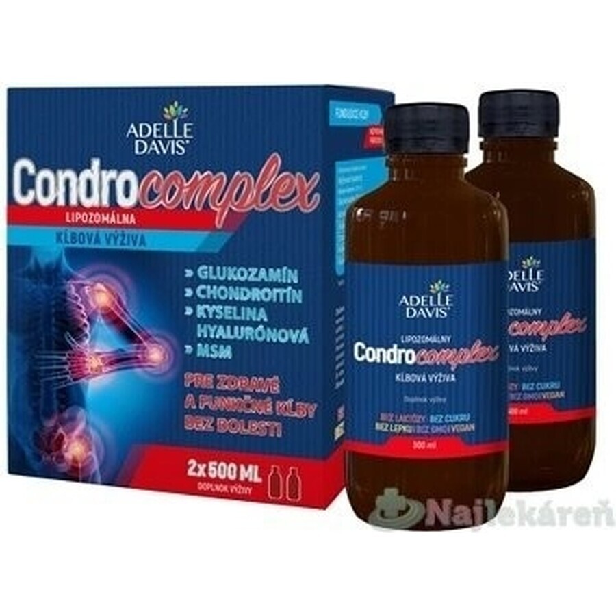 Adelle Davis CONDROCOMPLEX Nutriție lipozomală pentru articulații 2×500 ml, supliment alimentar