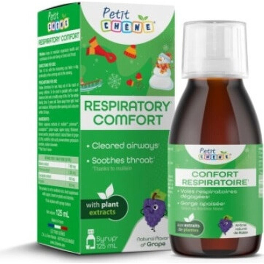 Petit Ademhalingscomfortsiroop voor kinderen 125 ml 1×125 ml 1×125 ml, siroop om de ademhaling te ondersteunen en de keel te verzachten