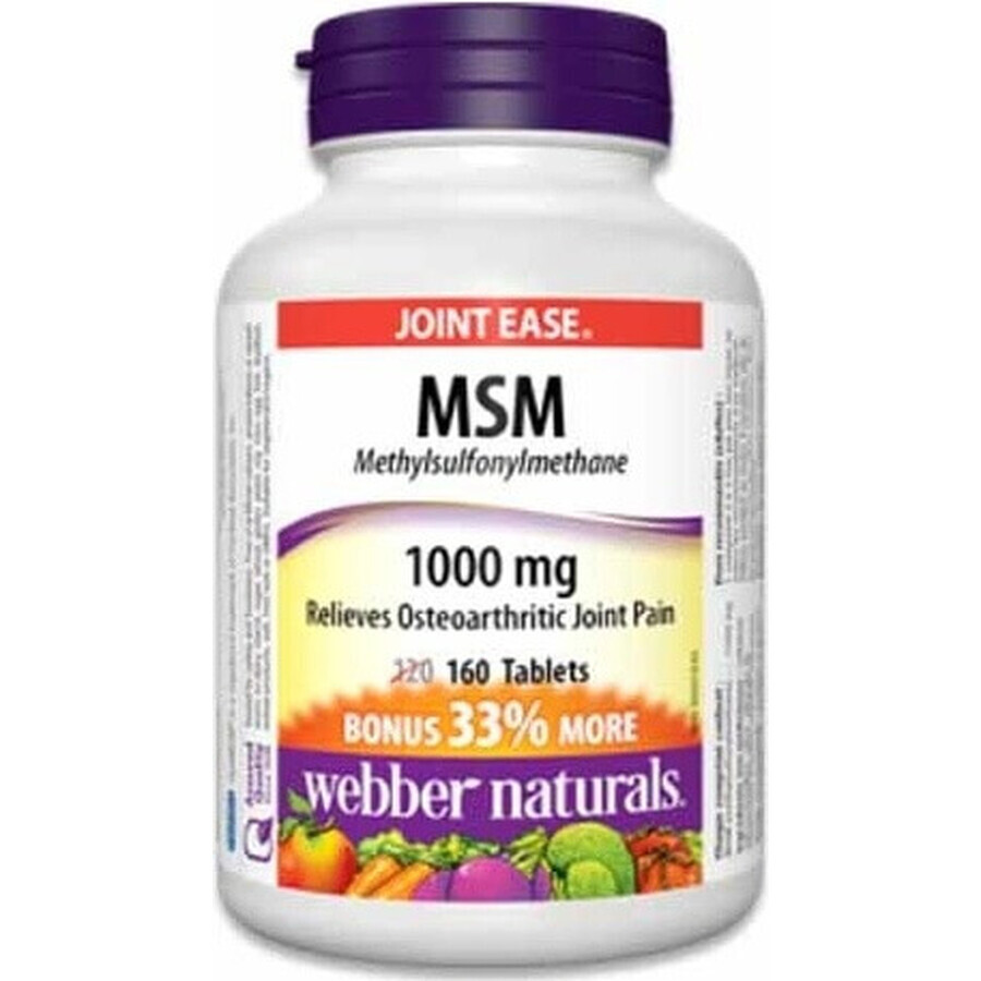 WEBBER NATURALS MSM 1000 mg BONUS 1×160 tbl, Nahrungsergänzungsmittel