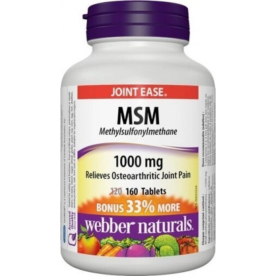 WEBBER NATURALS MSM 1000 mg BONUS 1×160 tbl, Nahrungsergänzungsmittel