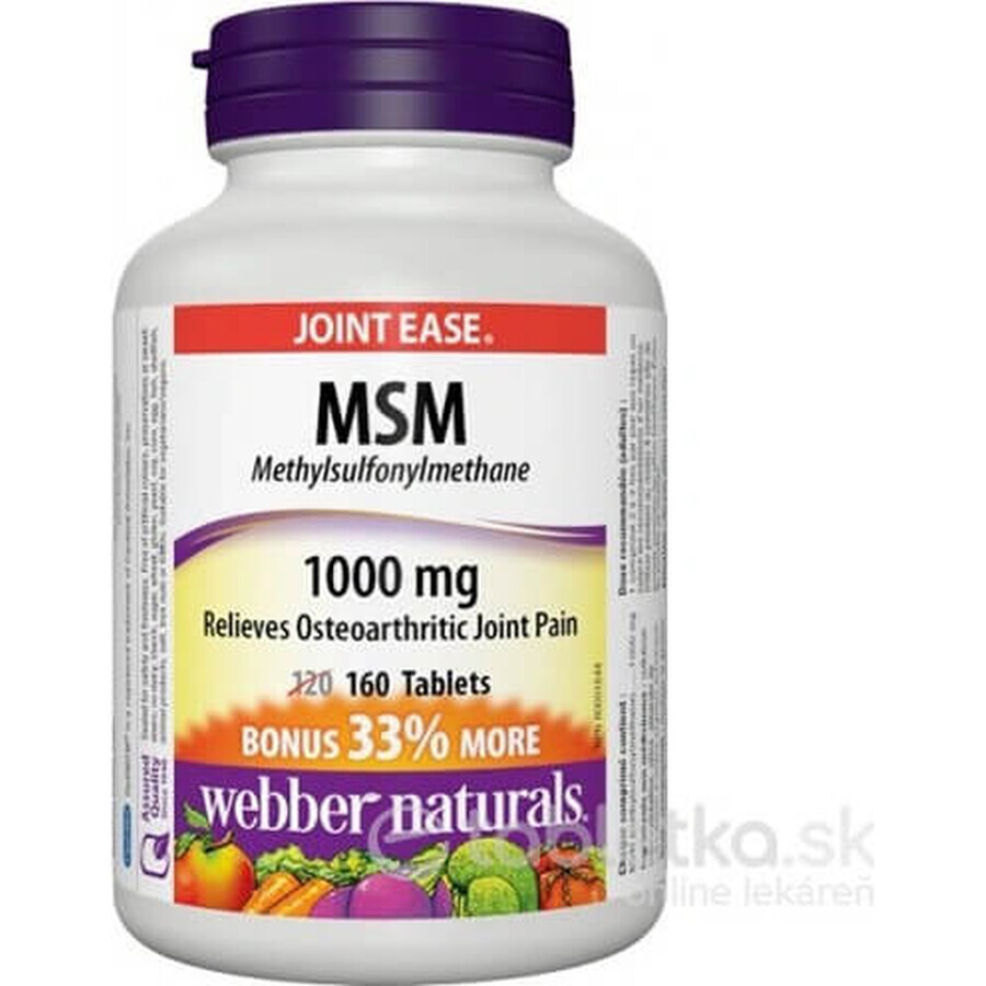 WEBBER NATURALS MSM 1000 mg BONUS 1×160 tbl, Nahrungsergänzungsmittel