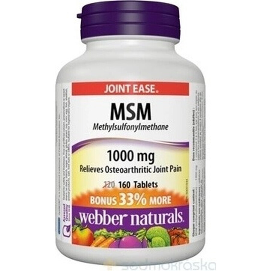 WEBBER NATURALS MSM 1000 mg BONUS 1×160 tbl, Nahrungsergänzungsmittel