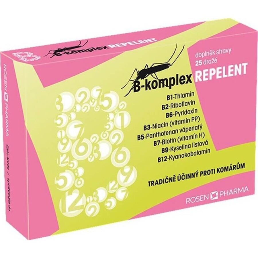 ROSEN PHARMA B-KOMPLEX B-KOMPLEX REPELLENT 1×25 tbl, répulsif en comprimés