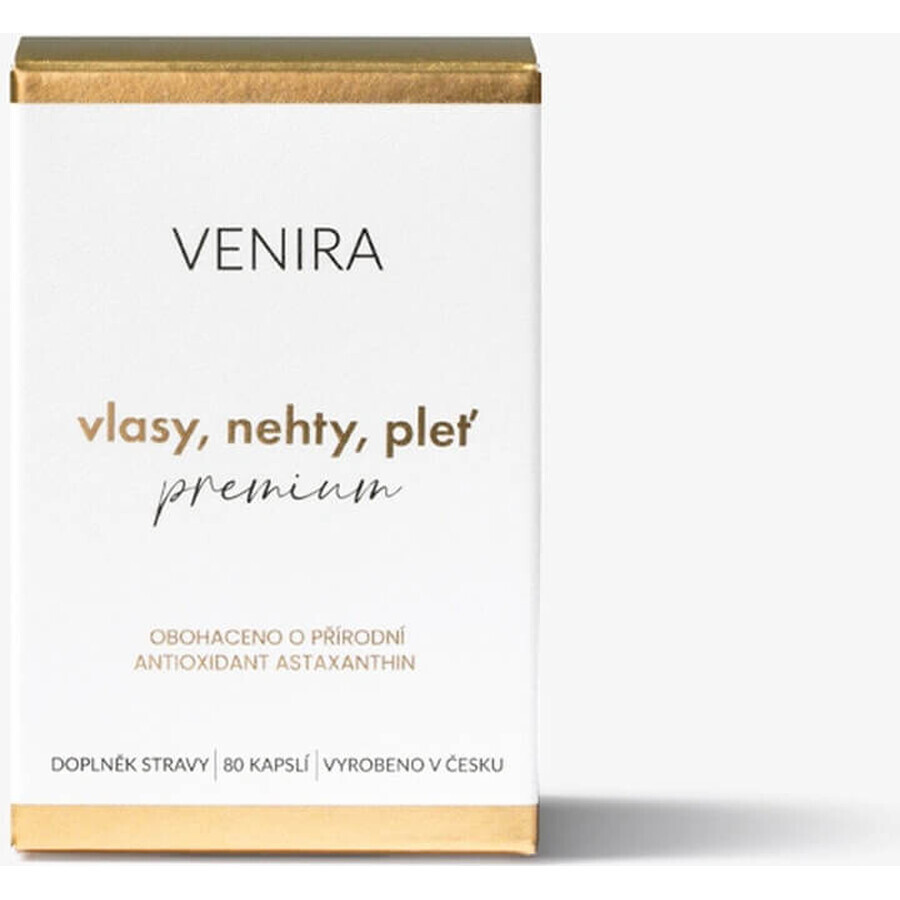 VENIRA PREMIUM capsules for hair, nails and skin, 40-day treatment 1×80 cps, nutritional supplement