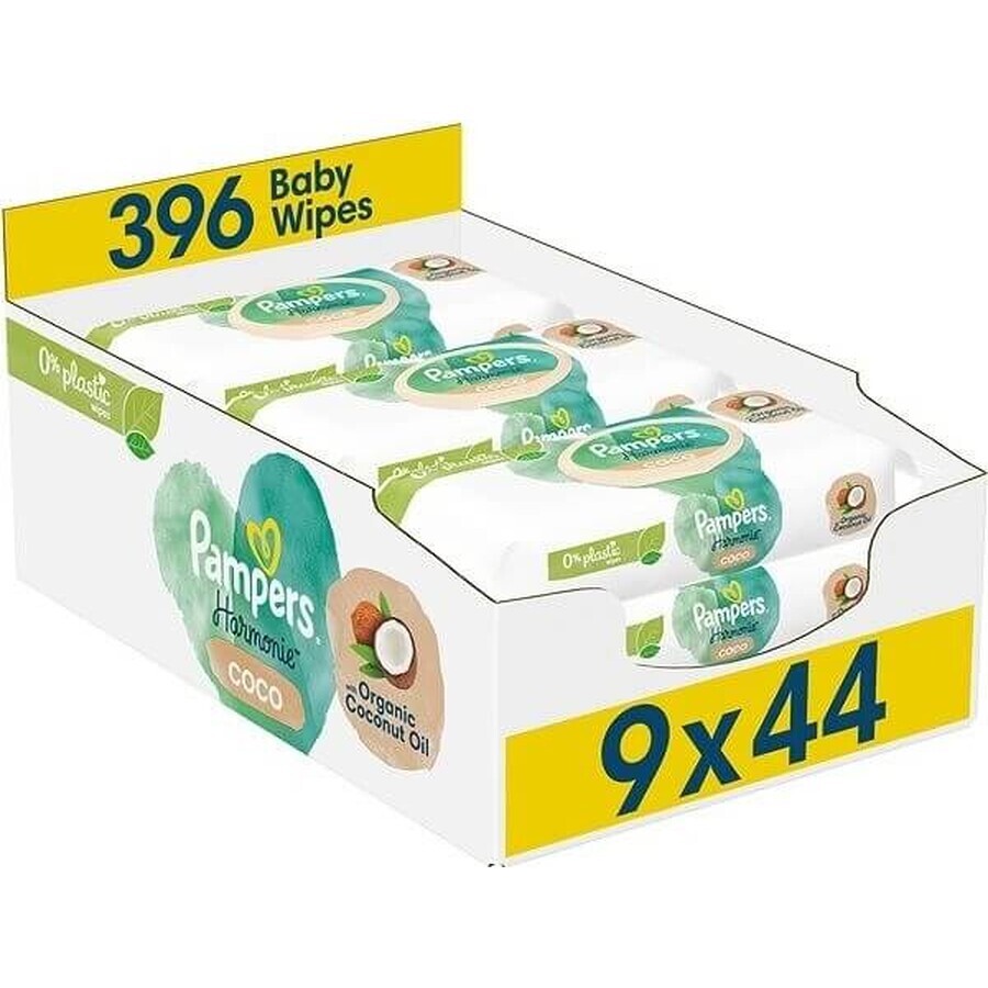 PAMPERS HARMONIE PROTECT&CARE WIPES 396KS 396KS 1×396 stuks, vochtige doekjes