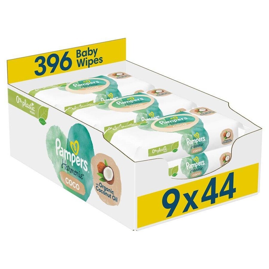 PAMPERS HARMONIE PROTECT&CARE WIPES 396KS 396KS 1×396 stuks, vochtige doekjes