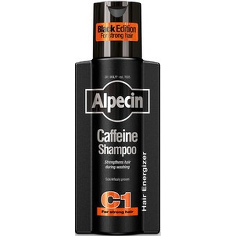 ALPECIN Energising Energiser Coffein Shampoo C1 Black Edition 1×375 ml, Shampoo