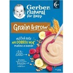 Gerber Natural Milk Porridge Wheat-Oat 1×220 g, framboise et banane (à partir de 6 mois)