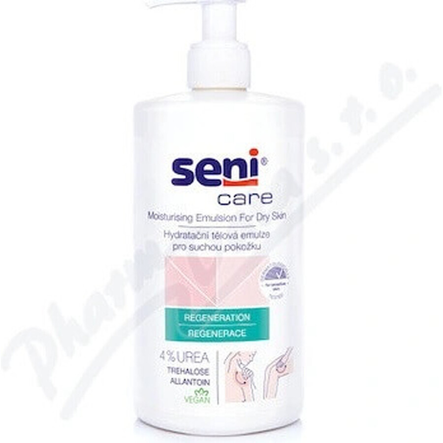 Seni Care Emulsión corporal hidratante para pieles secas, 4% urea, 1x500 ml