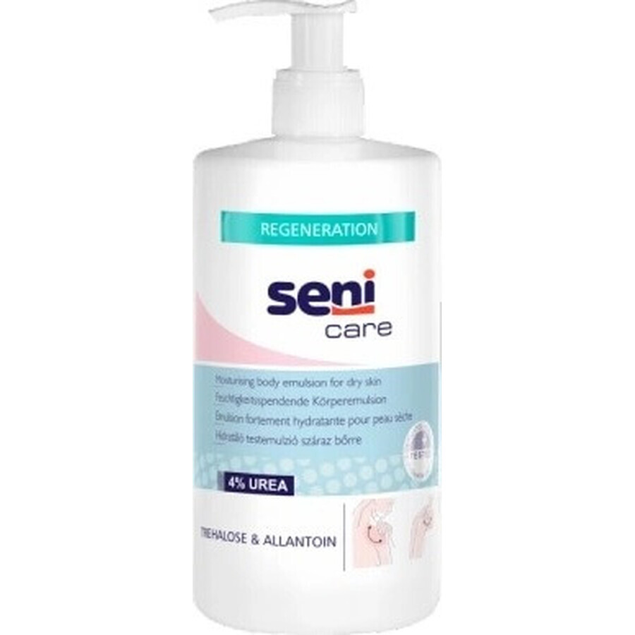 Seni Care Emulsión corporal hidratante para pieles secas, 4% urea, 1x500 ml