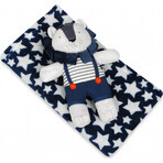 BABYMATEX Coperta per neonati con giocattolo Lion Blue 75 x 100 cm 1×1 pz.