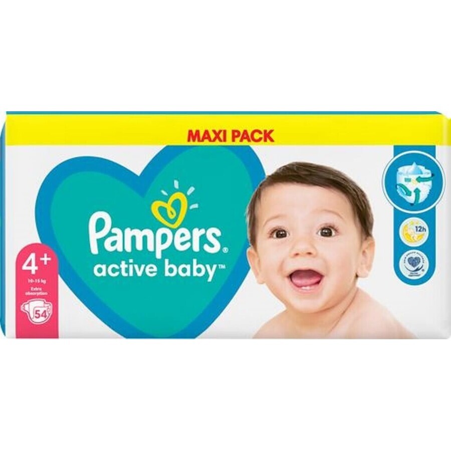 Pampers Active Baby MP S4+ 1×54 stuks, maat S4+, babyluiers