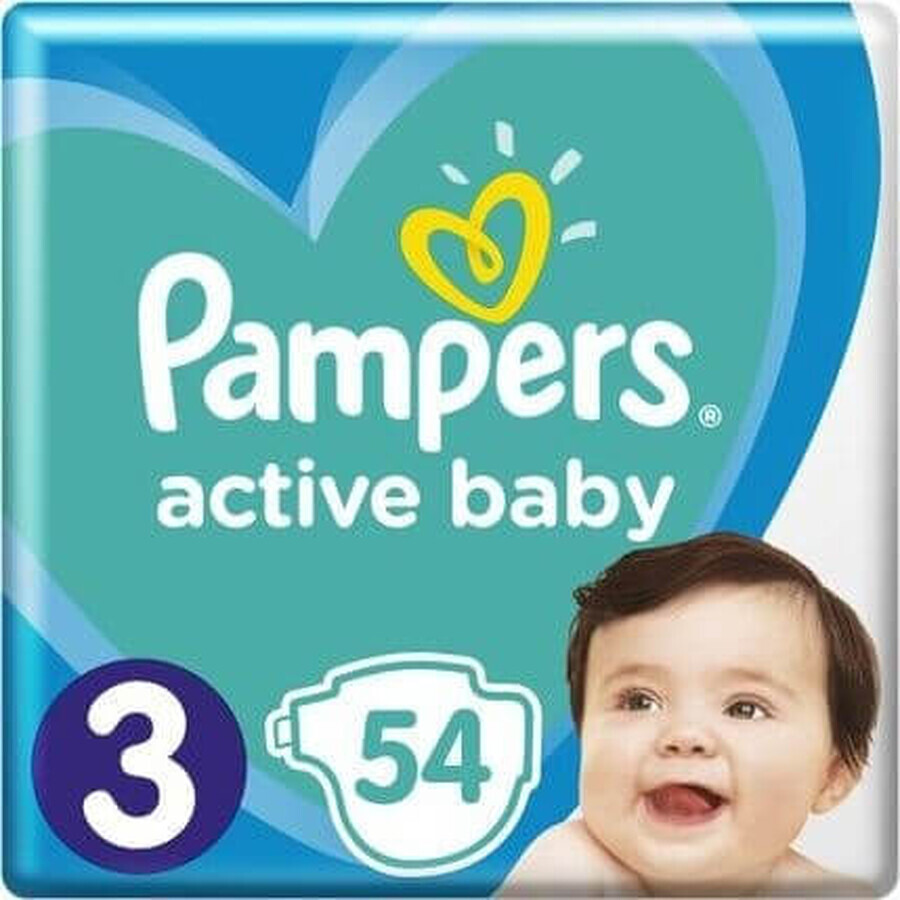 Pampers Active Baby MP S4+ 1×54 stuks, maat S4+, babyluiers