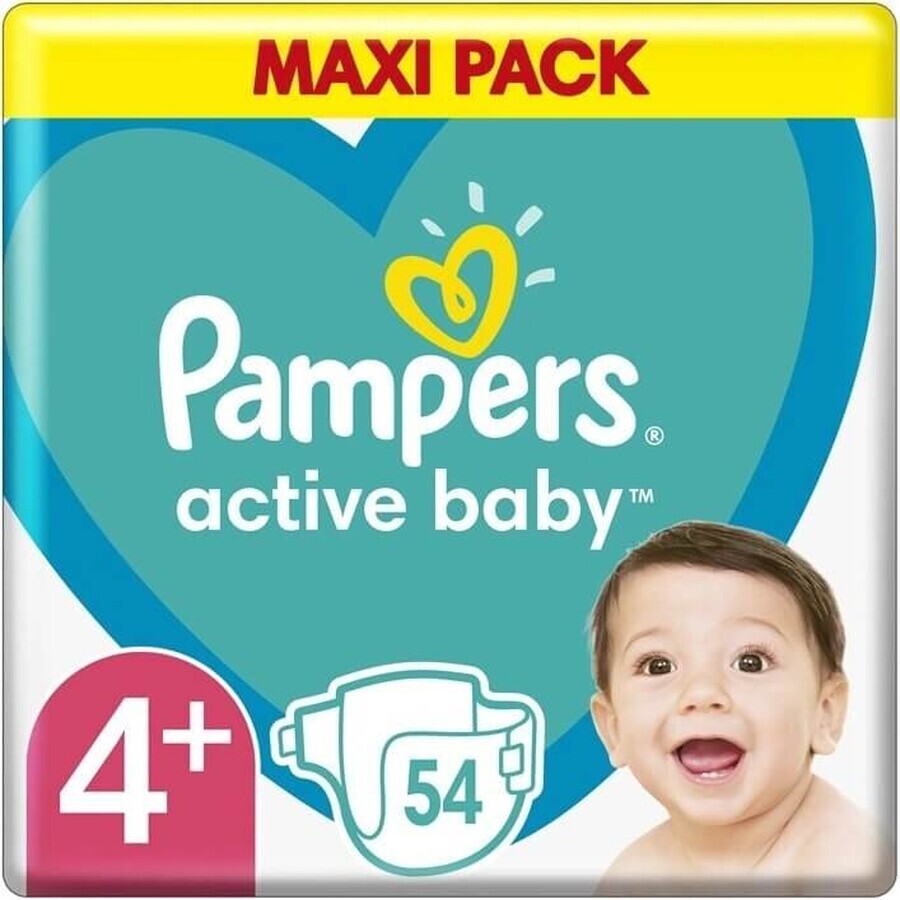 Pampers Active Baby MP S4+ 1×54 stuks, maat S4+, babyluiers