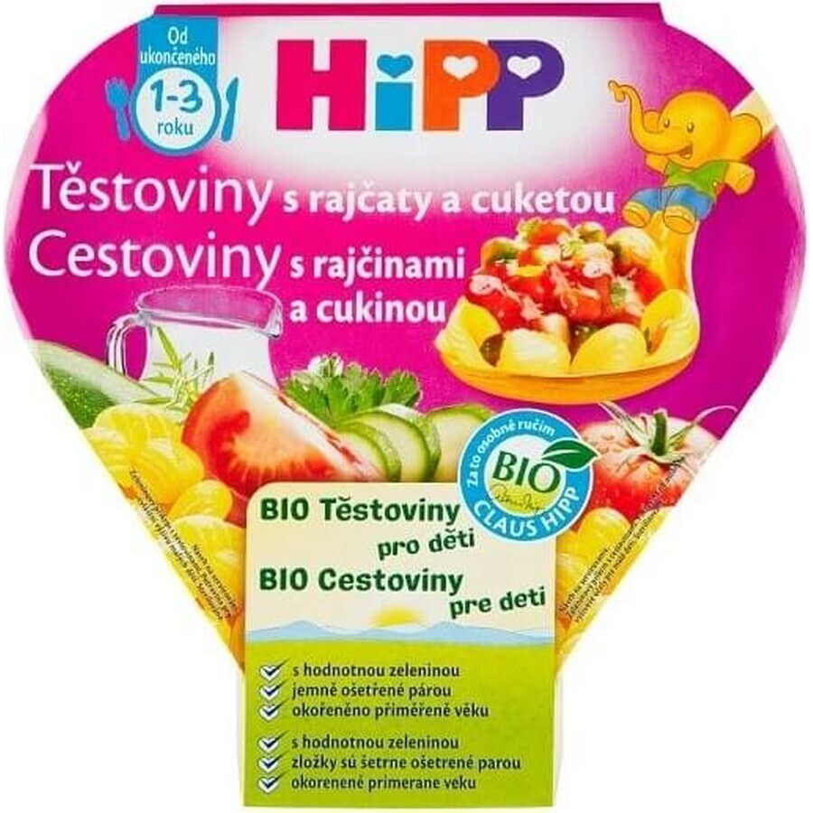 HIPP BIO Pasta con pomodori e zucchine 1×250 g, alimenti per l'infanzia