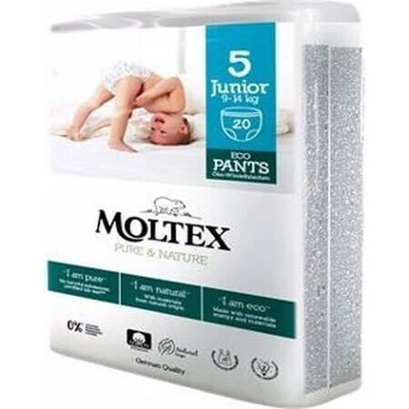 Moltex Pure & Nature Junior Stretch Luierbroekje Junior 9 -14 kg 1×20 stuks, luierbroekje