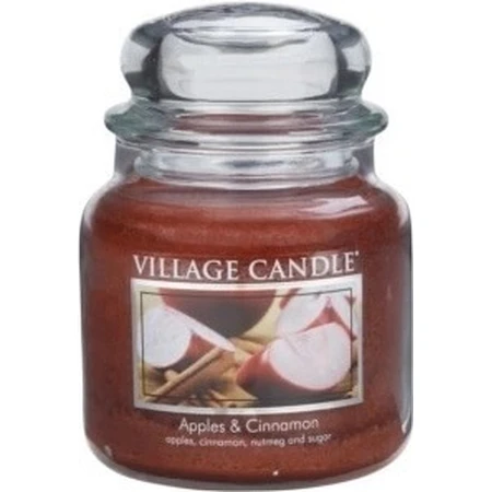 Village Candle Candela profumata in vetro - Mela e cannella, media 1×1 pz.