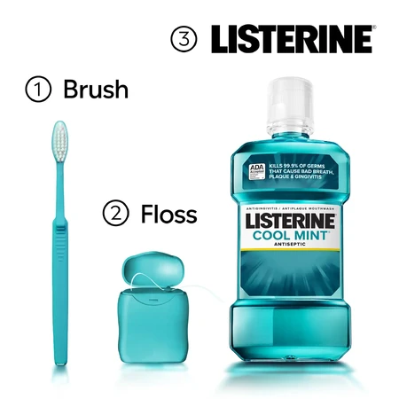Listerine Cool Mint antiseptische Mundspülung, 250 ml, Johnson&amp;Johnson