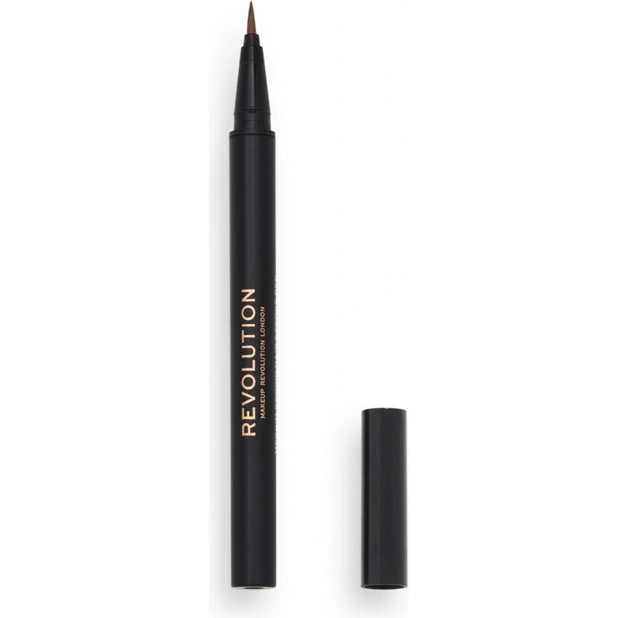 Revolution Hair Stroke Brow Pen Medium Brown 1×0.50 ml, wenkbrauwpotlood