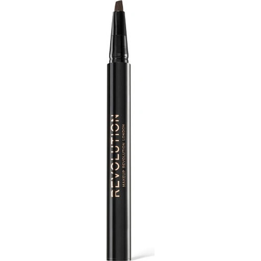 Revolution Hair Stroke Brow Pen Medium Brown 1×0.50 ml, wenkbrauwpotlood