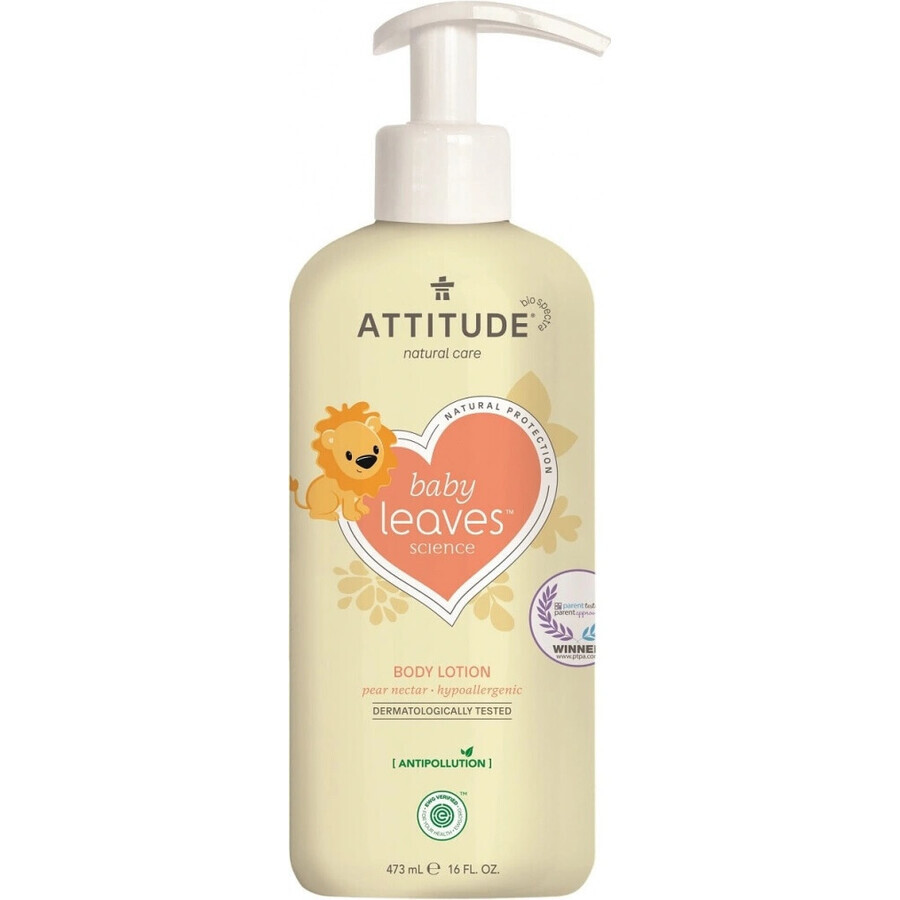 ATTITUDE Baby leaves loțiune de corp cu aromă de suc de pere 1×473 ml, loțiune de corp pentru copii