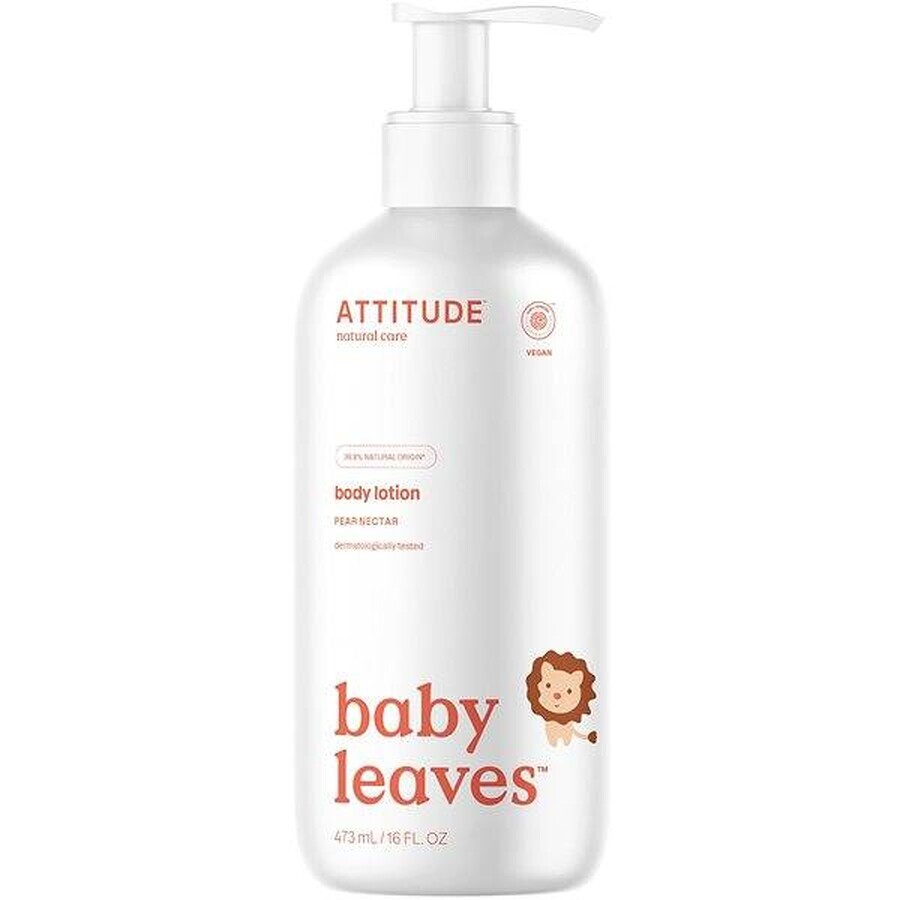 ATTITUDE Baby leaves loțiune de corp cu aromă de suc de pere 1×473 ml, loțiune de corp pentru copii