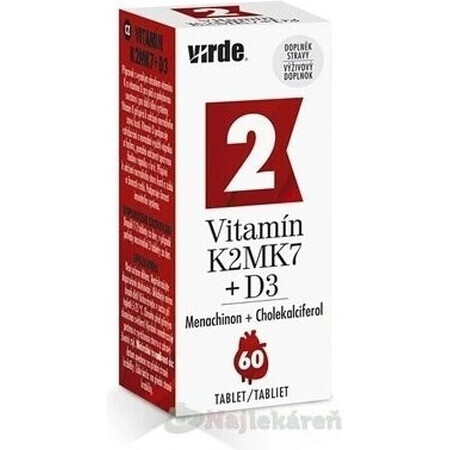 VIRDE VITAMIN VITAMINA K2 MK7 + D3 tbl 1x60 unid.