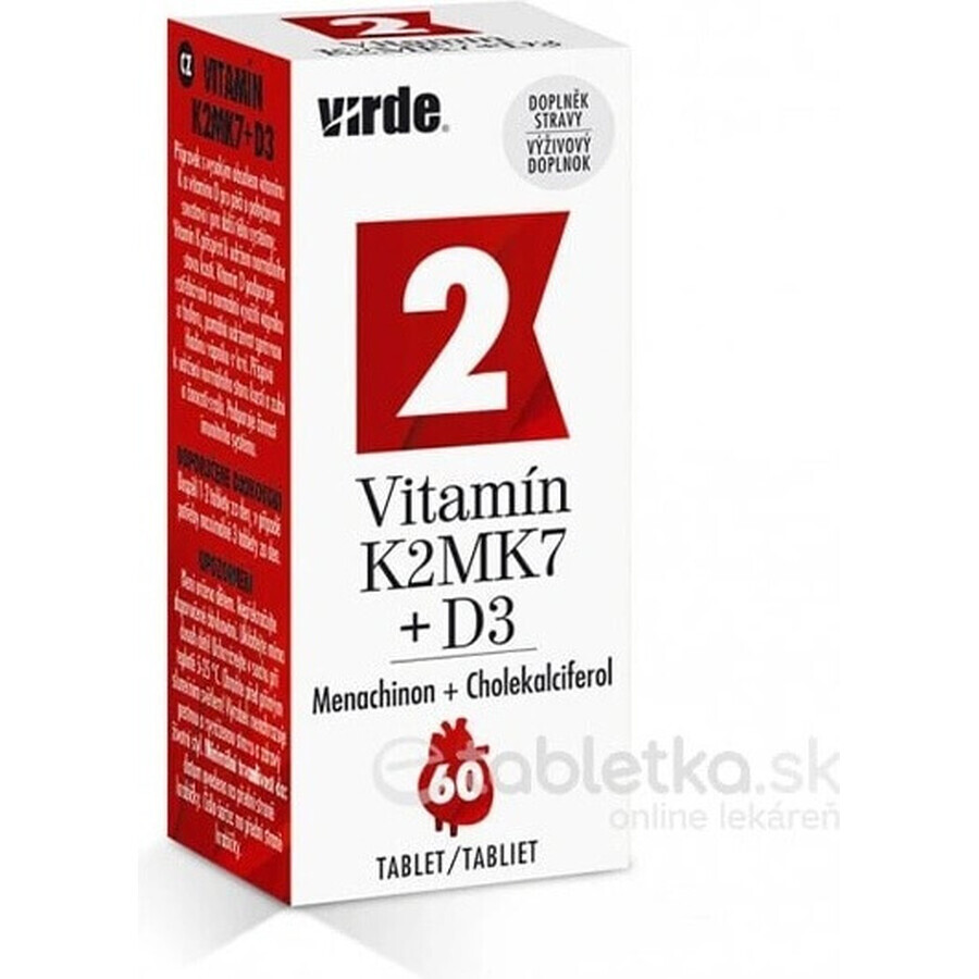 VIRDE VITAMIN VITAMINA K2 MK7 + D3 tbl 1x60 unid.