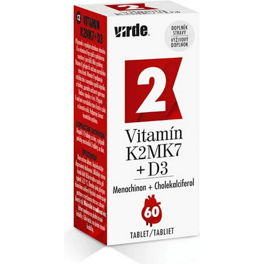 VIRDE VITAMIN VITAMINA K2 MK7 + D3 tbl 1x60 unid.