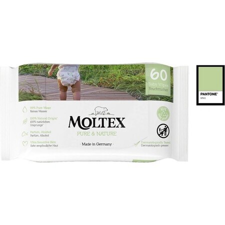 Moltex Pure & Nature EKO vochtige doekjes op waterbasis 1×60 stuks, vochtige doekjes