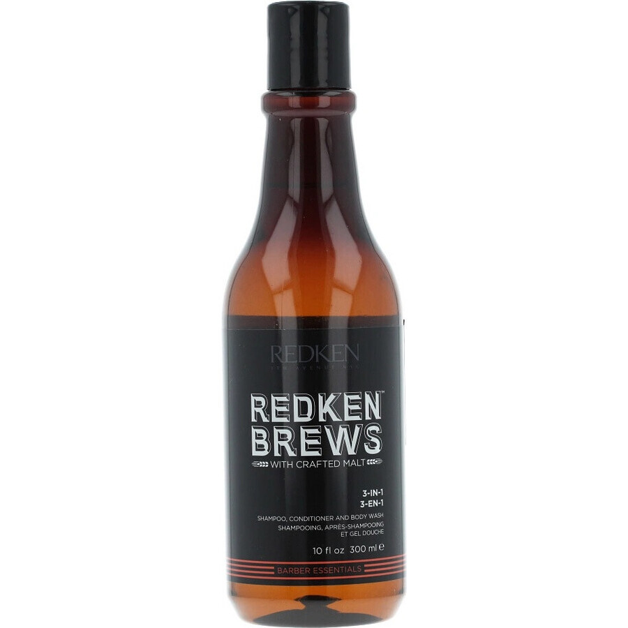 Redken Brews Champú 3 en 1 Brews 1×300 ml, champú