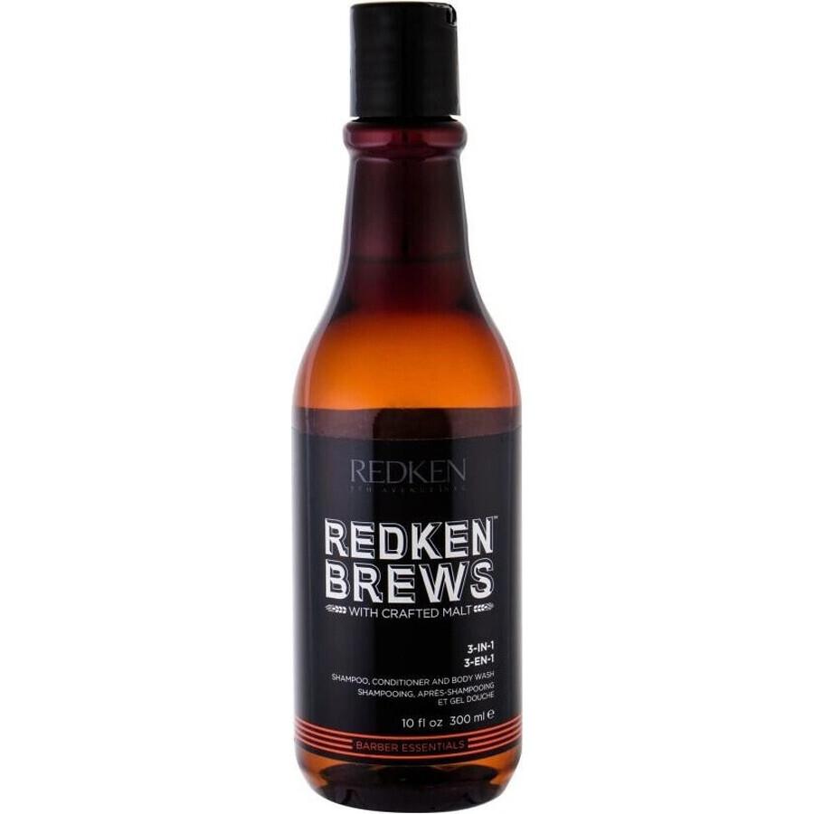 Redken Brews Champú 3 en 1 Brews 1×300 ml, champú