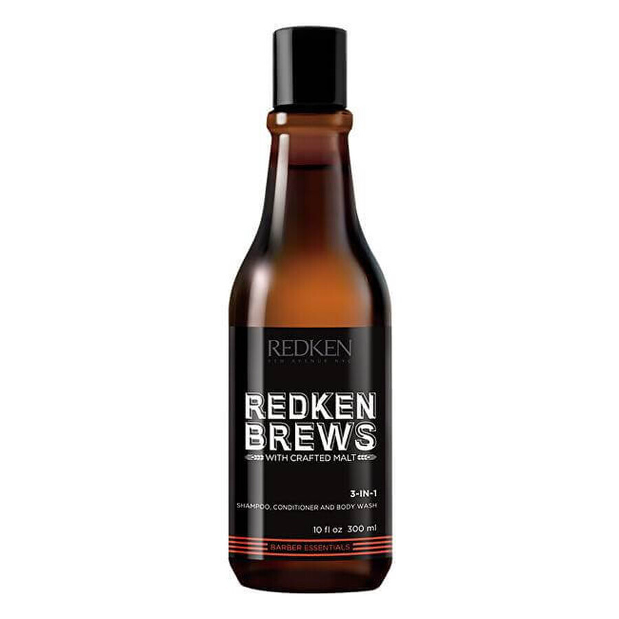 Redken Brews Champú 3 en 1 Brews 1×300 ml, champú