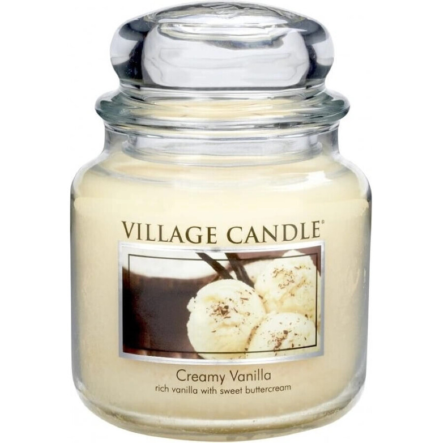 Village Candle Scented Candle in Bottle - Creamy Vanilla - Vanilla ice cream, medium 1×1 pc