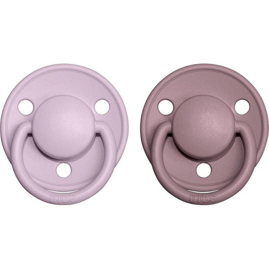 Silicone BIBS De Lux BIBS De Lux 2 pcs 1×1 BIBS sucettes en silicone - taille unique, prune/rose pêche