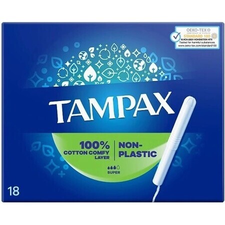 Tampax NON-PLASTIC Super 18 Stück 1×18 Stück, Tampons