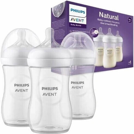 Philips AVENT Natural Response-fles 260 ml, 1m+ 3 st. 1×3 st. 1×3 st., glas